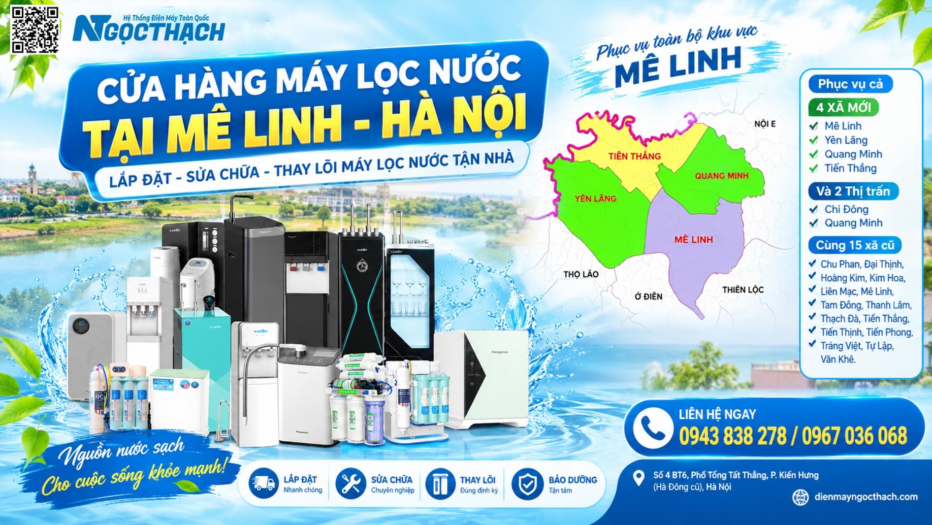 Cửa Hàng Máy Lọc Nước Tại Mê Linh Hà Nội – Lắp đặt, Sửa Chữa, Thay Lõi Máy Lọc Nước Tận Nhà